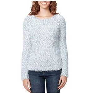 New Buffalo Women's XL Extra Large Sweater Eyelash Twisted Yarn Crew Neck Blue